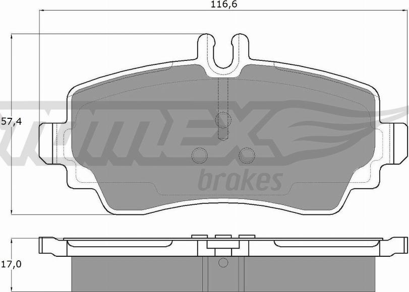 TOMEX brakes TX 12-75 - Brake Pad Set, disc brake autospares.lv