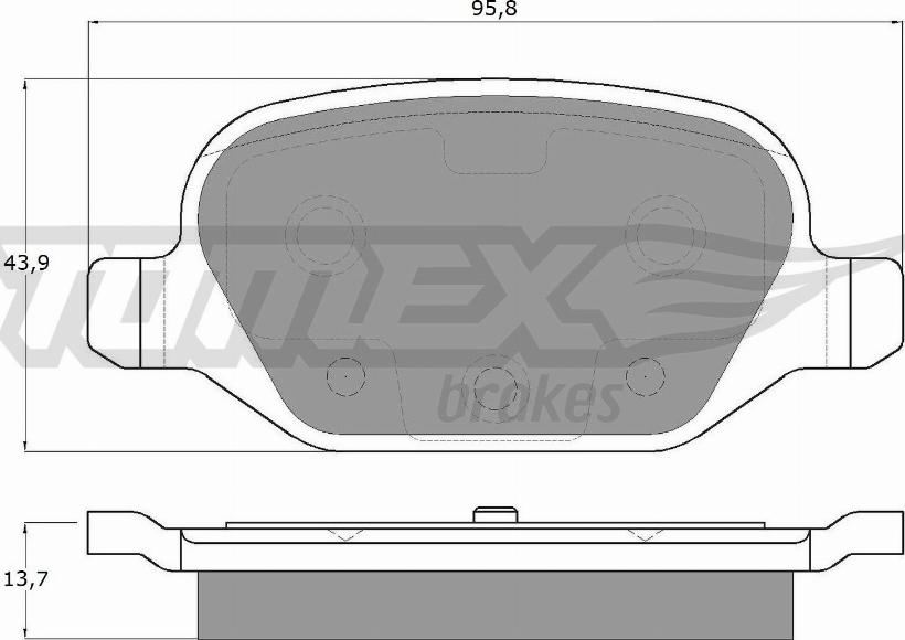 TOMEX brakes TX 12-701 - Brake Pad Set, disc brake autospares.lv