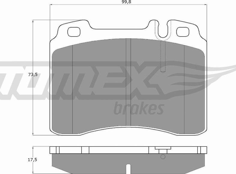 TOMEX brakes TX 12-71 - Brake Pad Set, disc brake autospares.lv