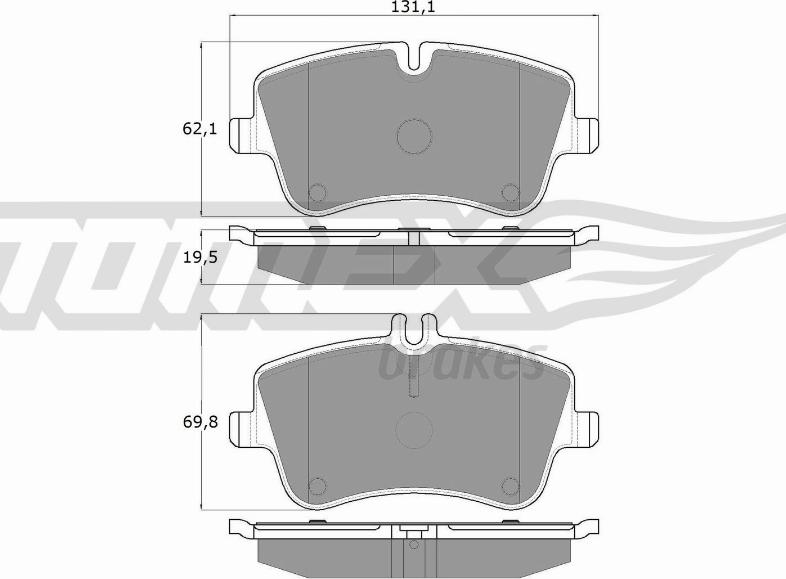 TOMEX brakes TX 12-78 - Brake Pad Set, disc brake autospares.lv