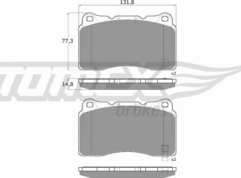 TOMEX brakes TX 17-96 - Brake Pad Set, disc brake autospares.lv