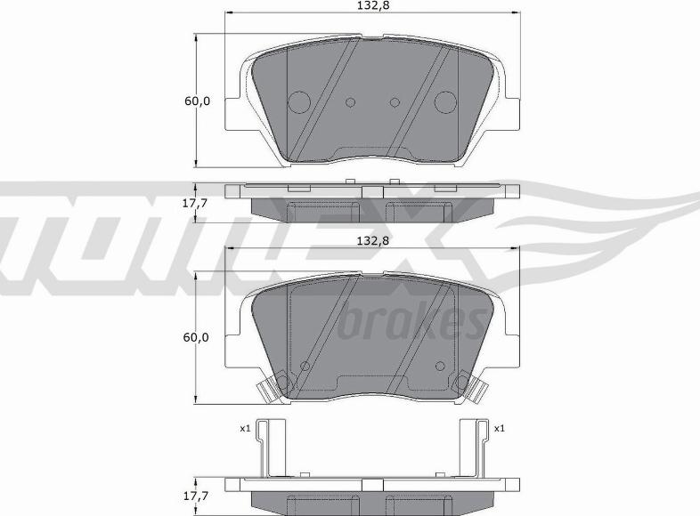 TOMEX brakes TX 17-46 - Brake Pad Set, disc brake autospares.lv