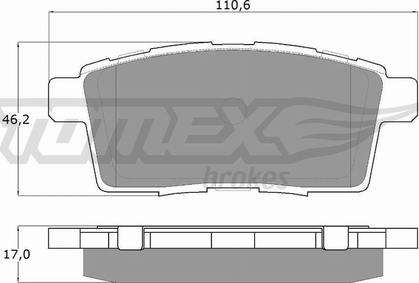 TOMEX brakes TX 17-43 - Brake Pad Set, disc brake autospares.lv