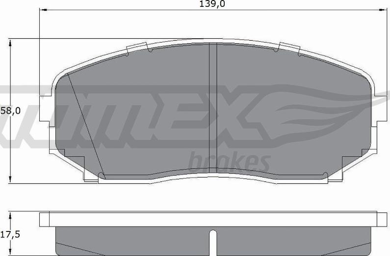 TOMEX brakes TX 17-42 - Brake Pad Set, disc brake autospares.lv