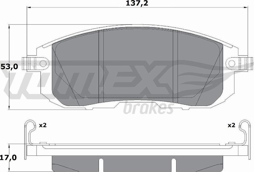 TOMEX brakes TX 17-56 - Brake Pad Set, disc brake autospares.lv