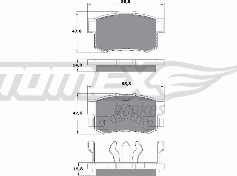 TOMEX brakes TX 17-53 - Brake Pad Set, disc brake autospares.lv