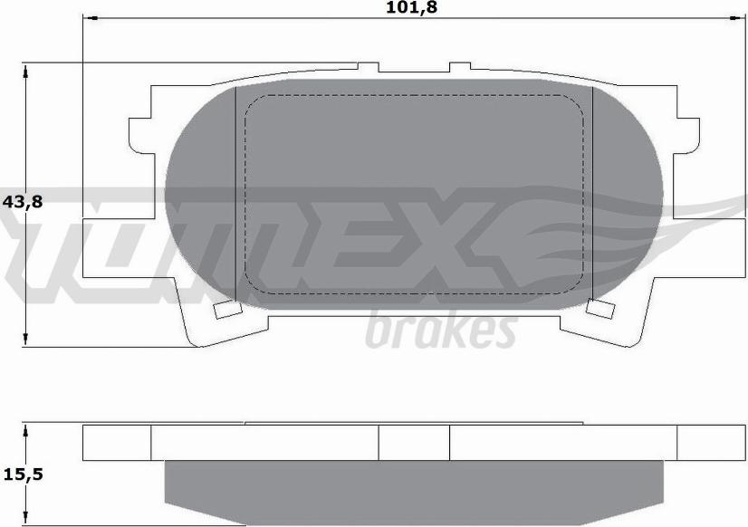 TOMEX brakes TX 17-64 - Brake Pad Set, disc brake autospares.lv