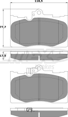 TOMEX brakes TX 17-60 - Brake Pad Set, disc brake autospares.lv