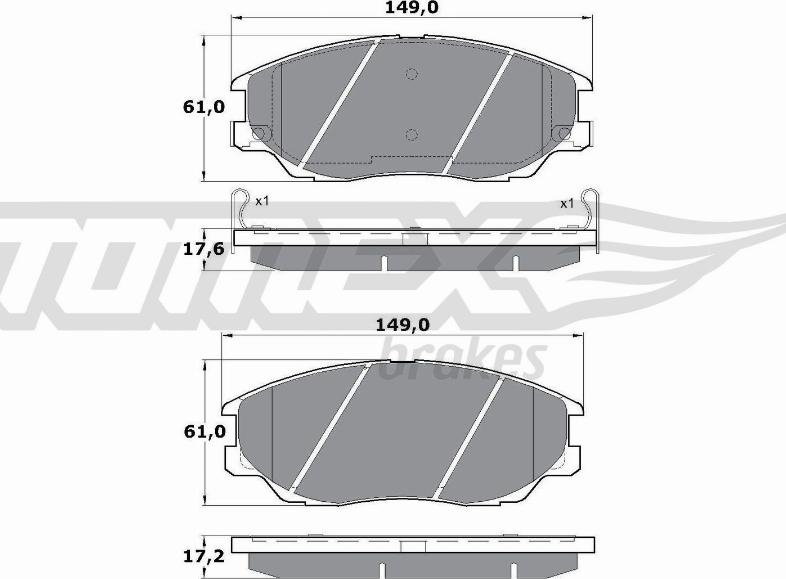 TOMEX brakes TX 17-09 - Brake Pad Set, disc brake autospares.lv