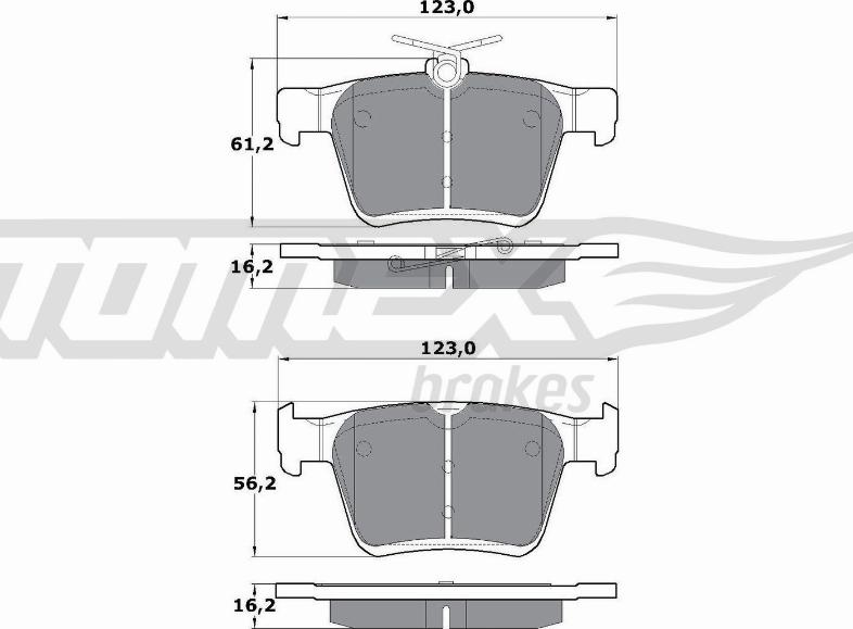 TOMEX brakes TX 17-05 - Brake Pad Set, disc brake autospares.lv