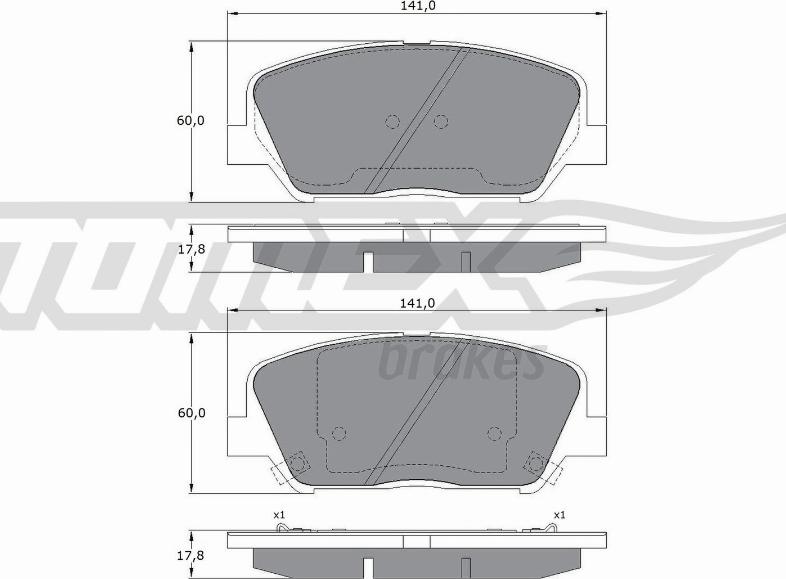 TOMEX brakes TX 17-01 - Brake Pad Set, disc brake autospares.lv