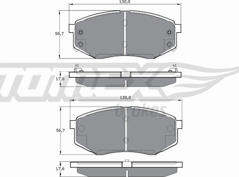 TOMEX brakes TX 17-08 - Brake Pad Set, disc brake autospares.lv