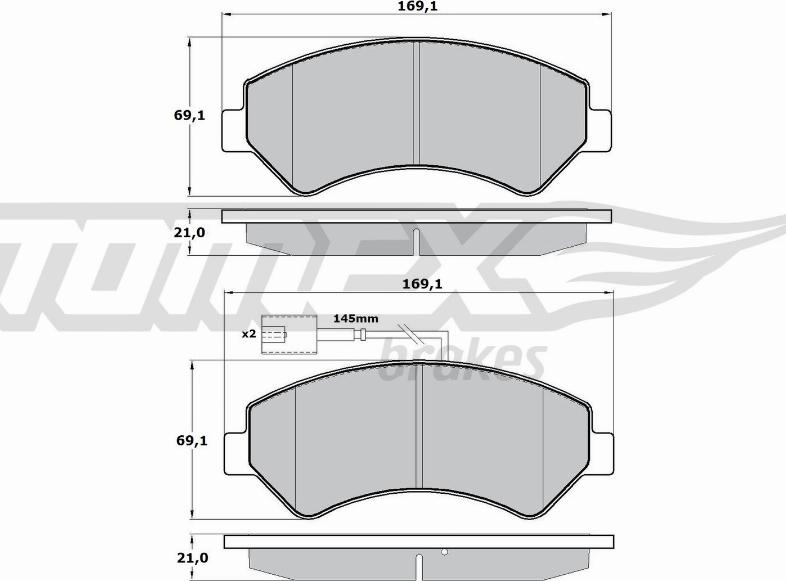 TOMEX brakes TX 17-19 - Brake Pad Set, disc brake autospares.lv