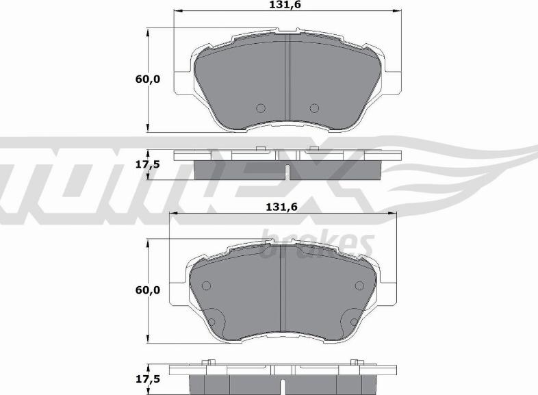 TOMEX brakes TX 17-16 - Brake Pad Set, disc brake autospares.lv