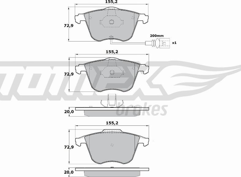 TOMEX brakes TX 17-12 - Brake Pad Set, disc brake autospares.lv