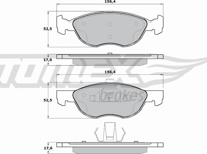 TOMEX brakes TX 17-17 - Brake Pad Set, disc brake autospares.lv