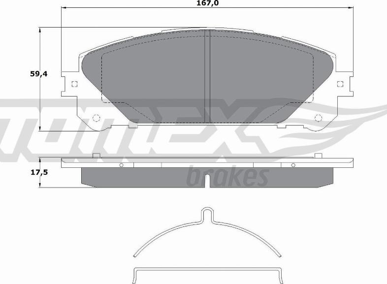 TOMEX brakes TX 17-80 - Brake Pad Set, disc brake autospares.lv