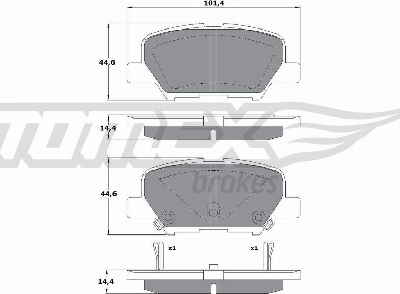 TOMEX brakes TX 17-30 - Brake Pad Set, disc brake autospares.lv