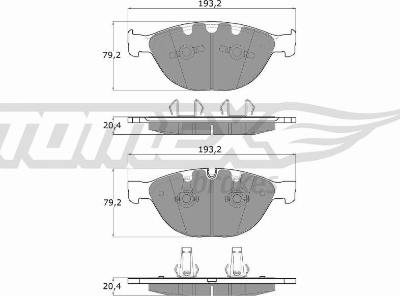 TOMEX brakes TX 17-37 - Brake Pad Set, disc brake autospares.lv