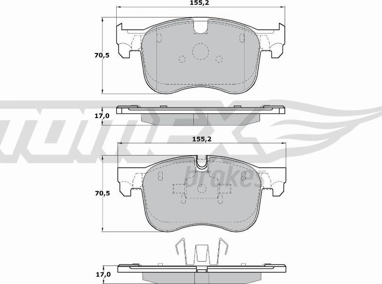 TOMEX brakes TX 17-29 - Brake Pad Set, disc brake autospares.lv