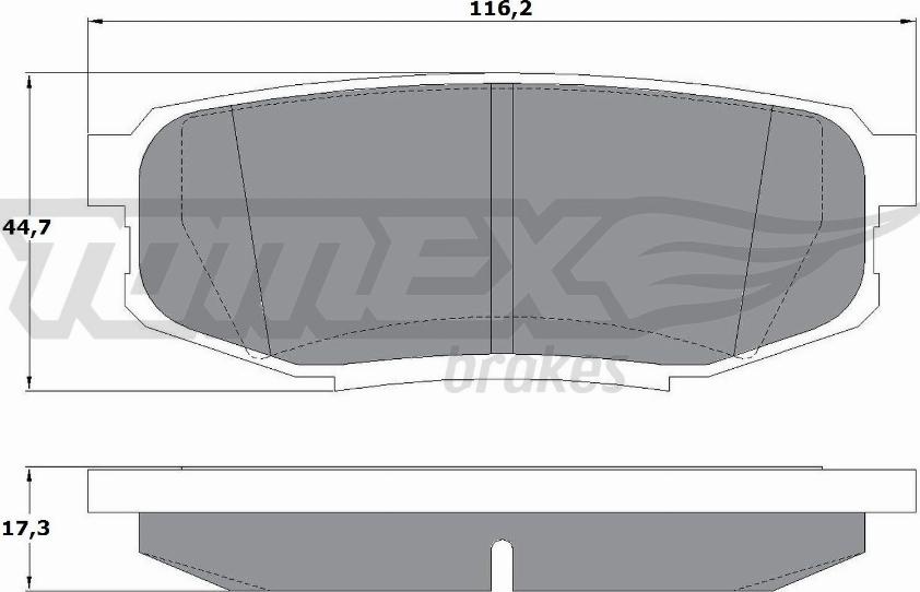 TOMEX brakes TX 17-78 - Brake Pad Set, disc brake autospares.lv