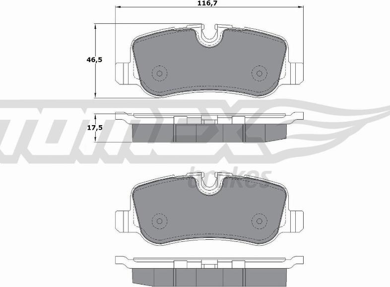 TOMEX brakes TX 17-72 - Brake Pad Set, disc brake autospares.lv