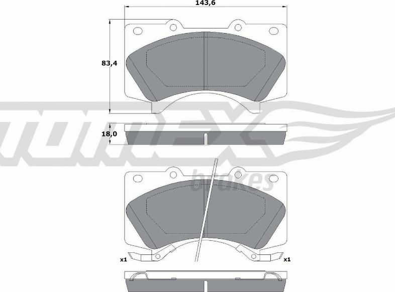 TOMEX brakes TX 17-77 - Brake Pad Set, disc brake autospares.lv