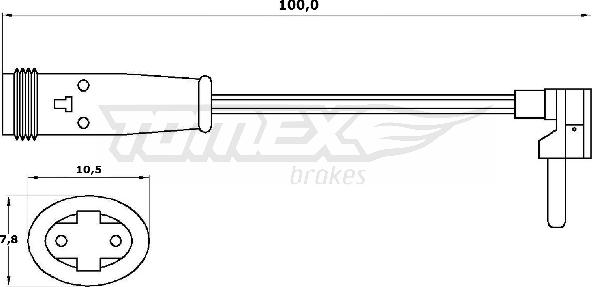 TOMEX brakes TX 30-27 - Warning Contact, brake pad wear autospares.lv