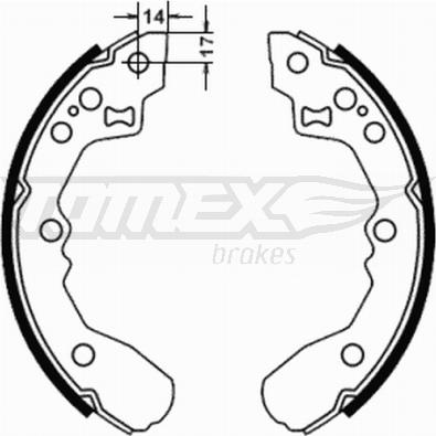 TOMEX brakes TX 21-78 - Brake Shoe Set autospares.lv