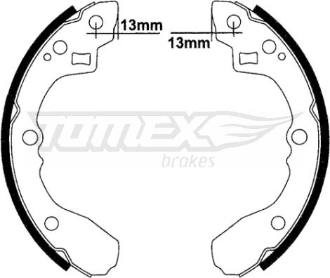 TOMEX brakes TX 22-33 - Brake Shoe Set autospares.lv