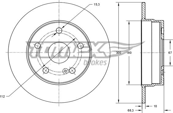 TOMEX brakes TX 74-05 - Brake Disc autospares.lv