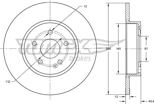 TOMEX brakes TX 74-06 - Brake Disc autospares.lv