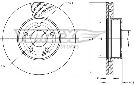 TOMEX brakes TX 74-08 - Brake Disc autospares.lv