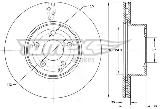 TOMEX brakes TX 74-03 - Brake Disc autospares.lv