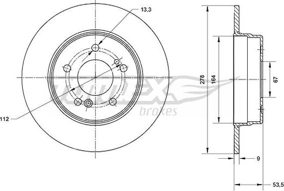 TOMEX brakes TX 70-93 - Brake Disc autospares.lv