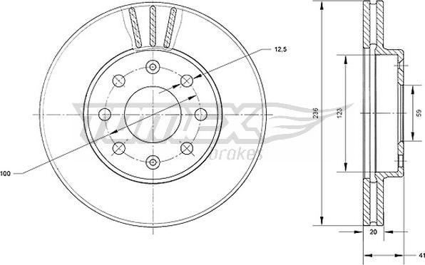 TOMEX brakes TX 70-92 - Brake Disc autospares.lv