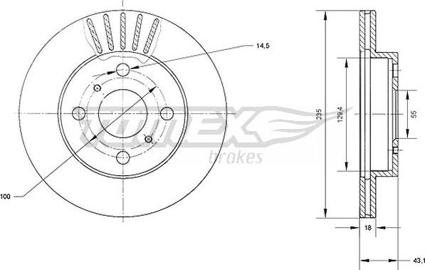 TOMEX brakes TX 70-97 - Brake Disc autospares.lv