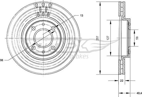 TOMEX brakes TX 70-56 - Brake Disc autospares.lv