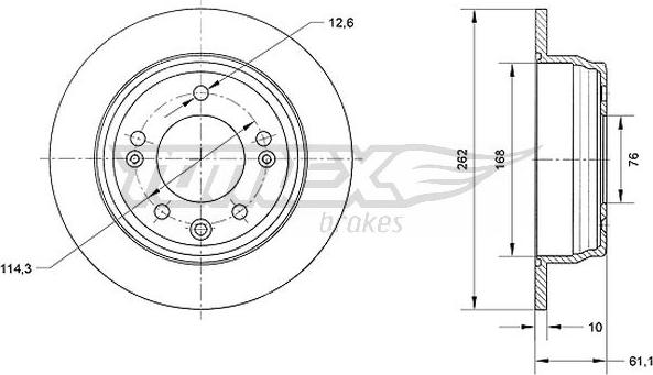 TOMEX brakes TX 70-51 - Brake Disc autospares.lv