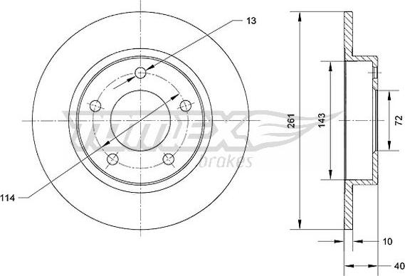 TOMEX brakes TX 70-67 - Brake Disc autospares.lv