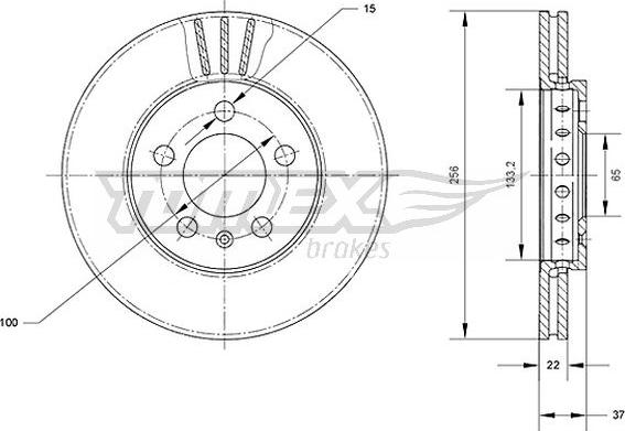 TOMEX brakes TX 70-03 - Brake Disc autospares.lv