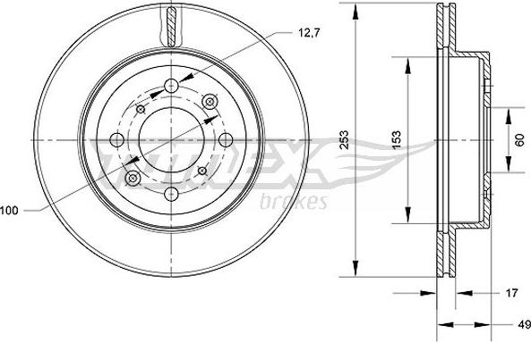 TOMEX brakes TX 70-84 - Brake Disc autospares.lv