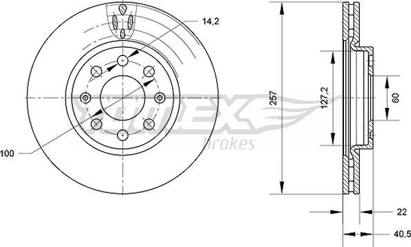 TOMEX brakes TX 70-85 - Brake Disc autospares.lv