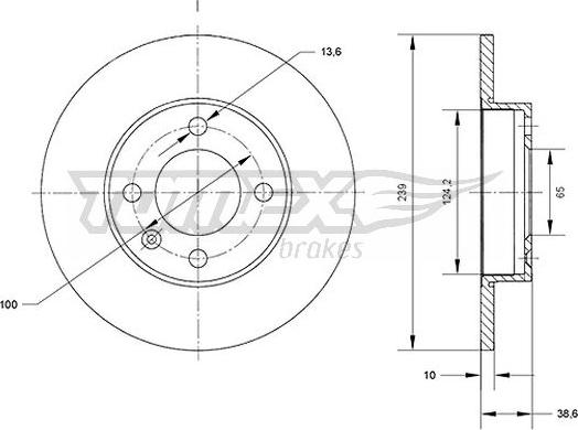 TOMEX brakes TX 70-88 - Brake Disc autospares.lv