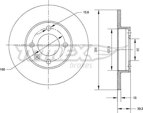 TOMEX brakes TX 70-32 - Brake Disc autospares.lv