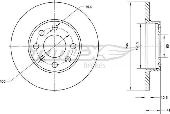 TOMEX brakes TX 70-28 - Brake Disc autospares.lv