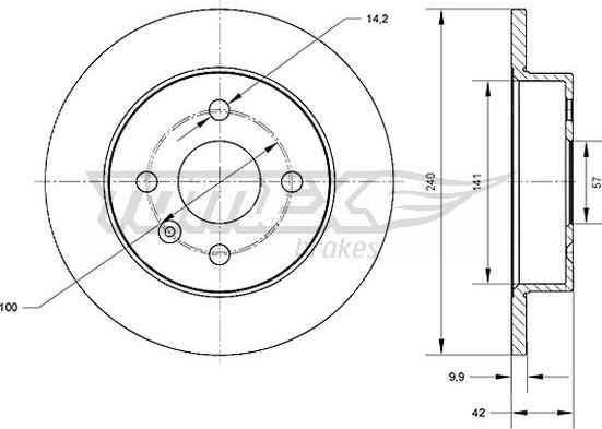 TOMEX brakes TX 70-23 - Brake Disc autospares.lv