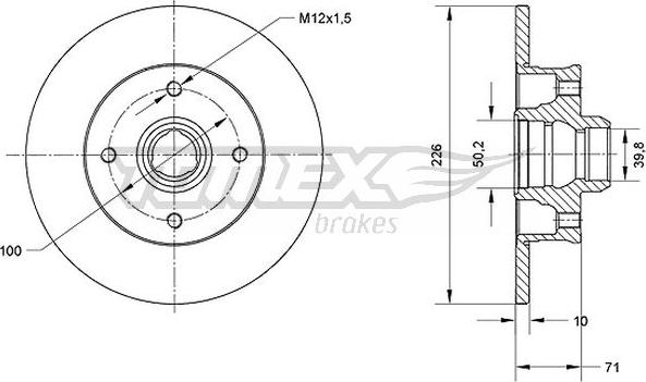 TOMEX brakes TX 70-71 - Brake Disc autospares.lv