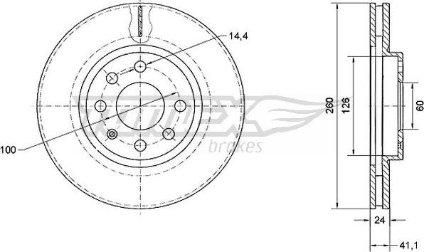 TOMEX brakes TX 70-73 - Brake Disc autospares.lv