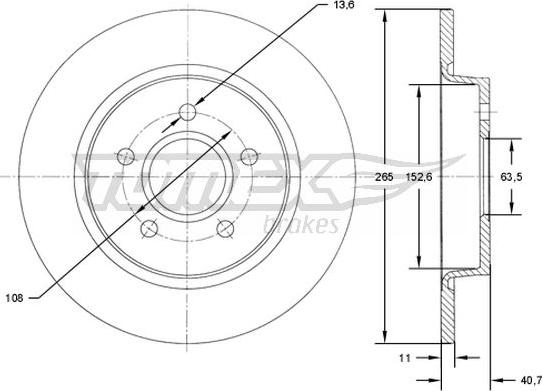 TOMEX brakes TX 71-94 - Brake Disc autospares.lv